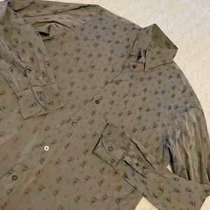 Canali Buttonup Longsleeved Floral Textured Dress Shirt Made In Italy  Medium M